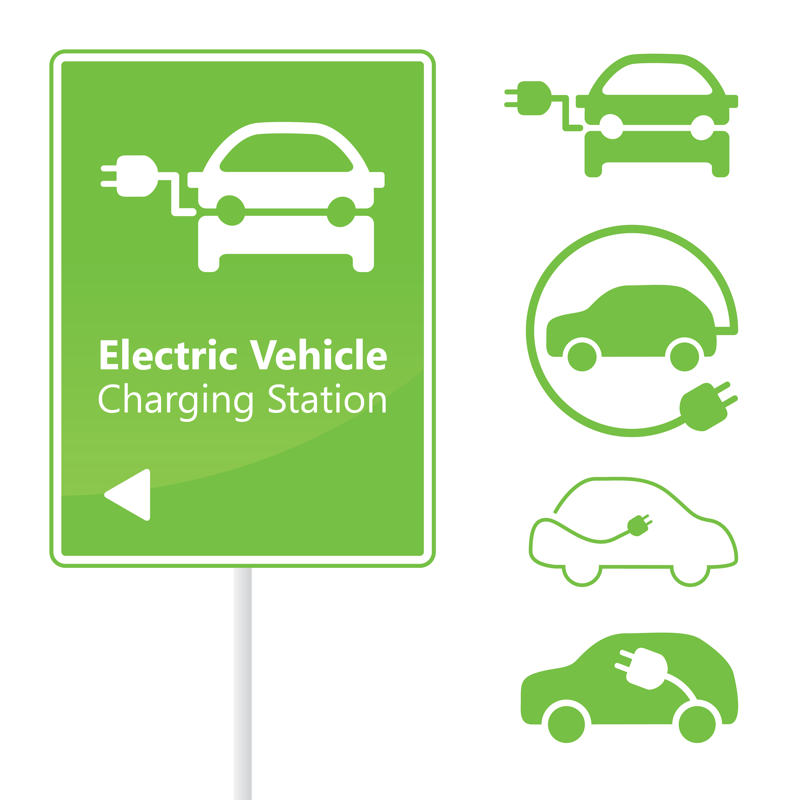 Símbolos carga coche eléctrico